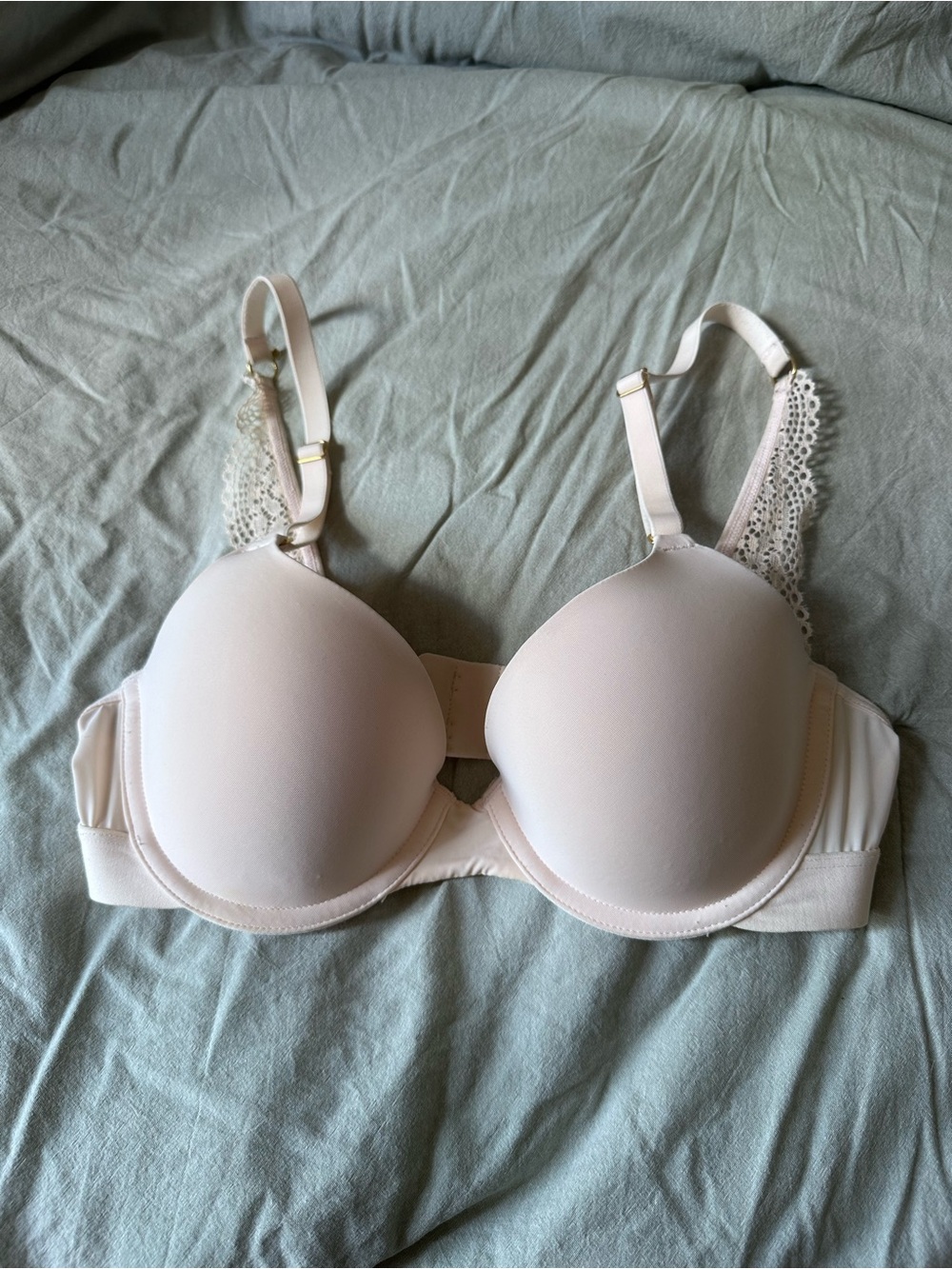 Lively Blush Light Pink T-Shirt Bra with Lace Straps